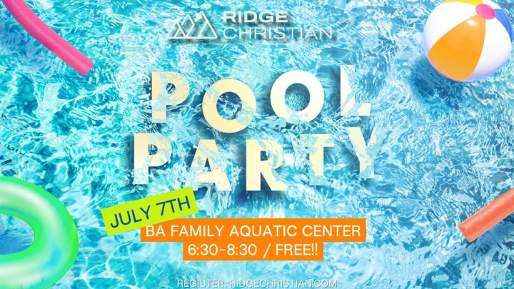 Ridge Christian Summer Pool Party logo