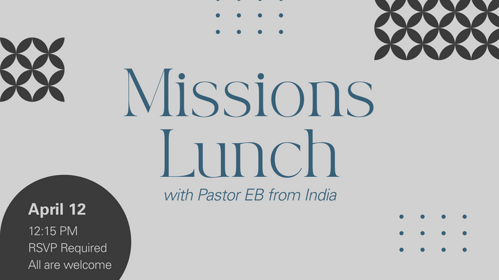 Missions Lunch with Pastor EB from India logo