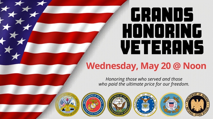 GRANDS for May | Honoring our Veterans logo