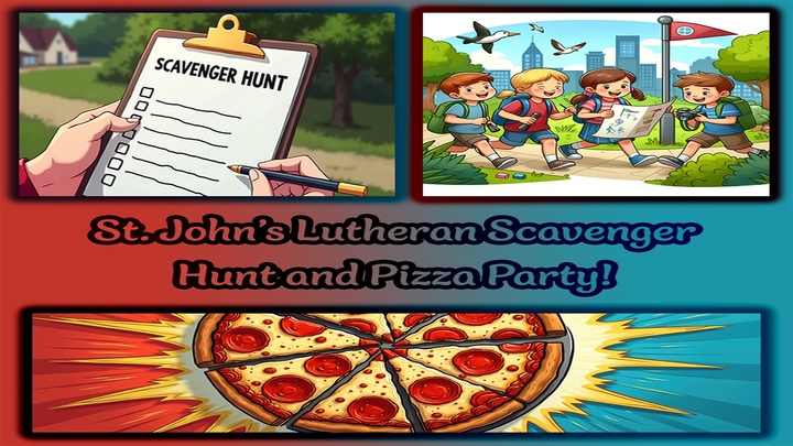 St. John’s Lutheran Scavenger Hunt and Pizza Party logo