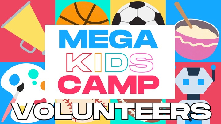 Mega Kids Camp Volunteers 2026 logo