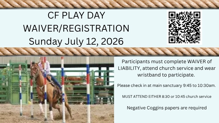 CF Play Day Registration and Waiver July 12, 2026 logo