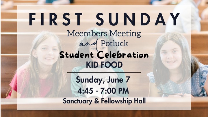 First Sunday Member Meeting & Potluck - Kid Food logo