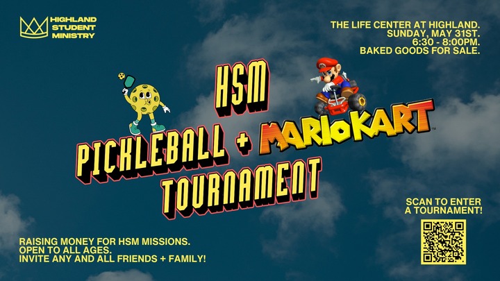 HSM Pickleball + Mario Kart Tournament logo