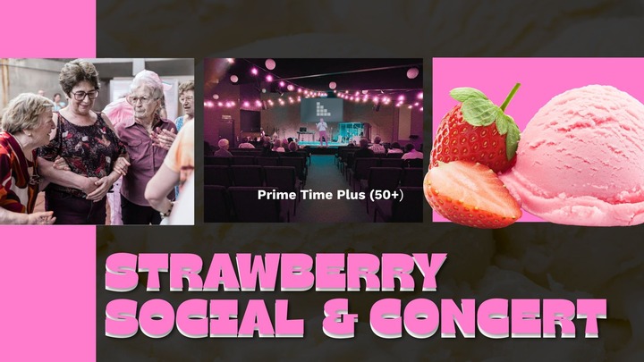 PrimeTime (50+) Strawberry Social & Concert logo