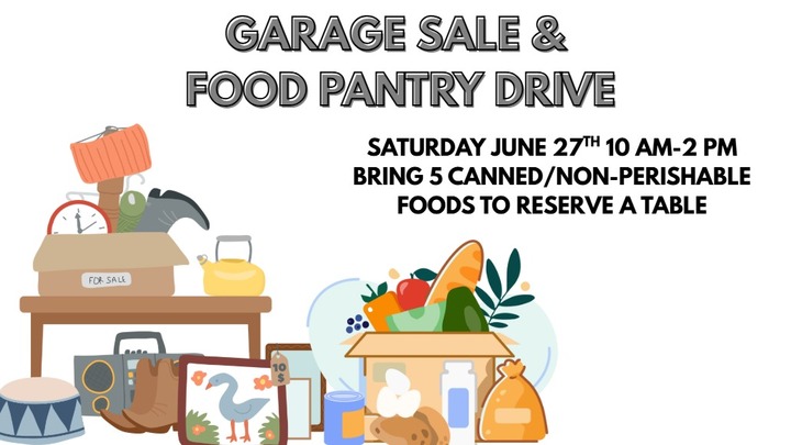 Community Food Pantry Drive & Garage Sale logo