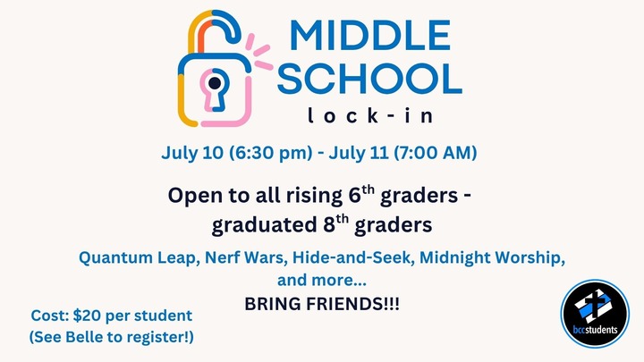 Middle School Lock-In logo