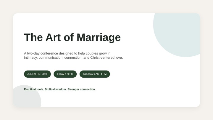 Marriage Conference | The Art of Marriage logo