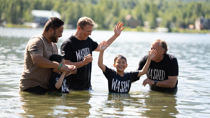 Baptism Sunday at Mirror Lake logo