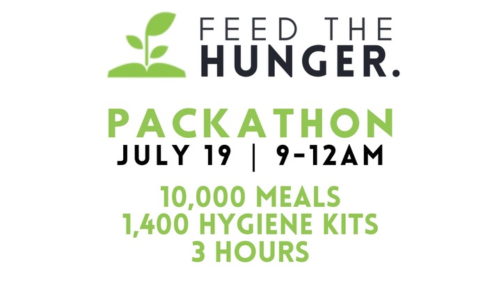 Packathon with Feed the Hunger logo