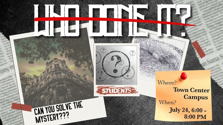Town Center Students: Who Done It? Mystery Party logo