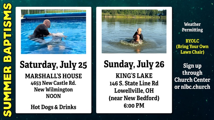 Summer Baptisms (July 25-26) logo