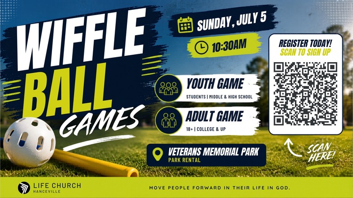 Wiffle Ball Games (Church in the Park Event) logo