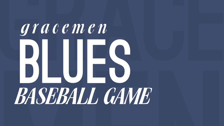 GraceMen Blues Baseball Game logo
