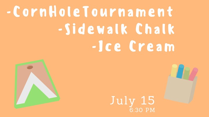 "WEDNESDAY NIGHTS ON THE LAWN" - Corn Hole Tournament; Sidewalk Chalk; Ice Cream Socical logo