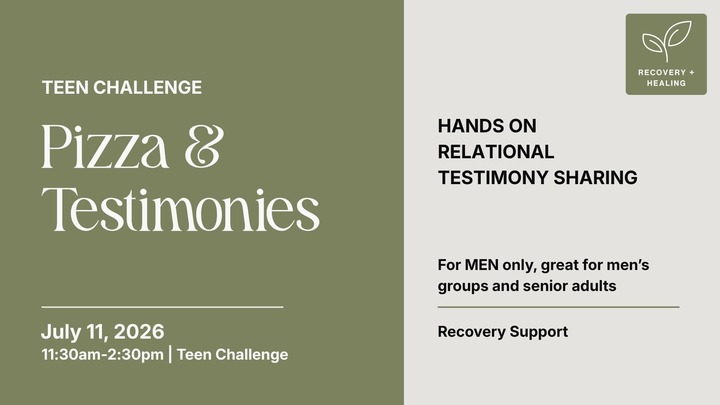 Teen Challenge - Pizza & Testimonies logo