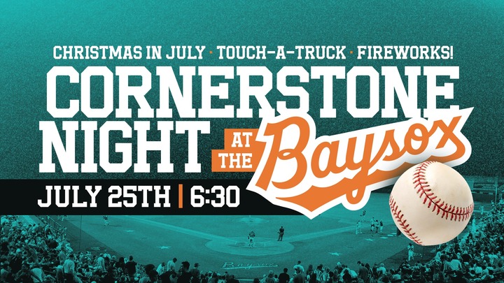 Cornerstone Night at the Baysox âš¾ logo