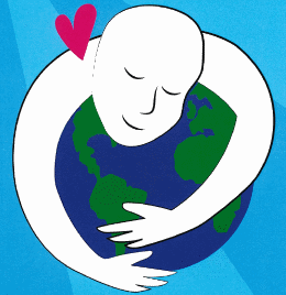 Hug planet drawing