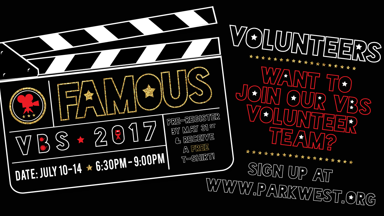 Famous vbs 2017 volunteers screen announcement