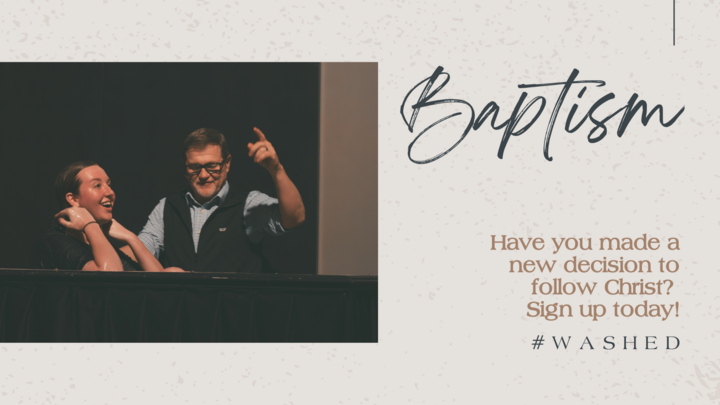 Baptism: Washed in His Love, Walking in New Life. logo