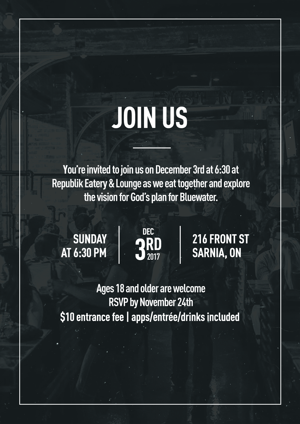 Bluewater event invite overlay